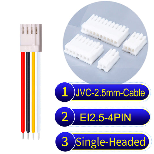 JVC 2.5mm 4Pin Single-Headed 22AWG UL1007 PVC Cable for reliable electrical connections in various applications.