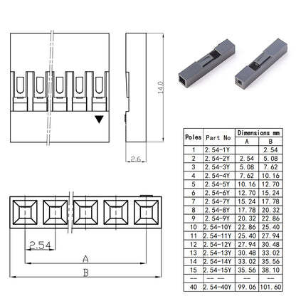 Organized layout of male and female jumper wires in the kit