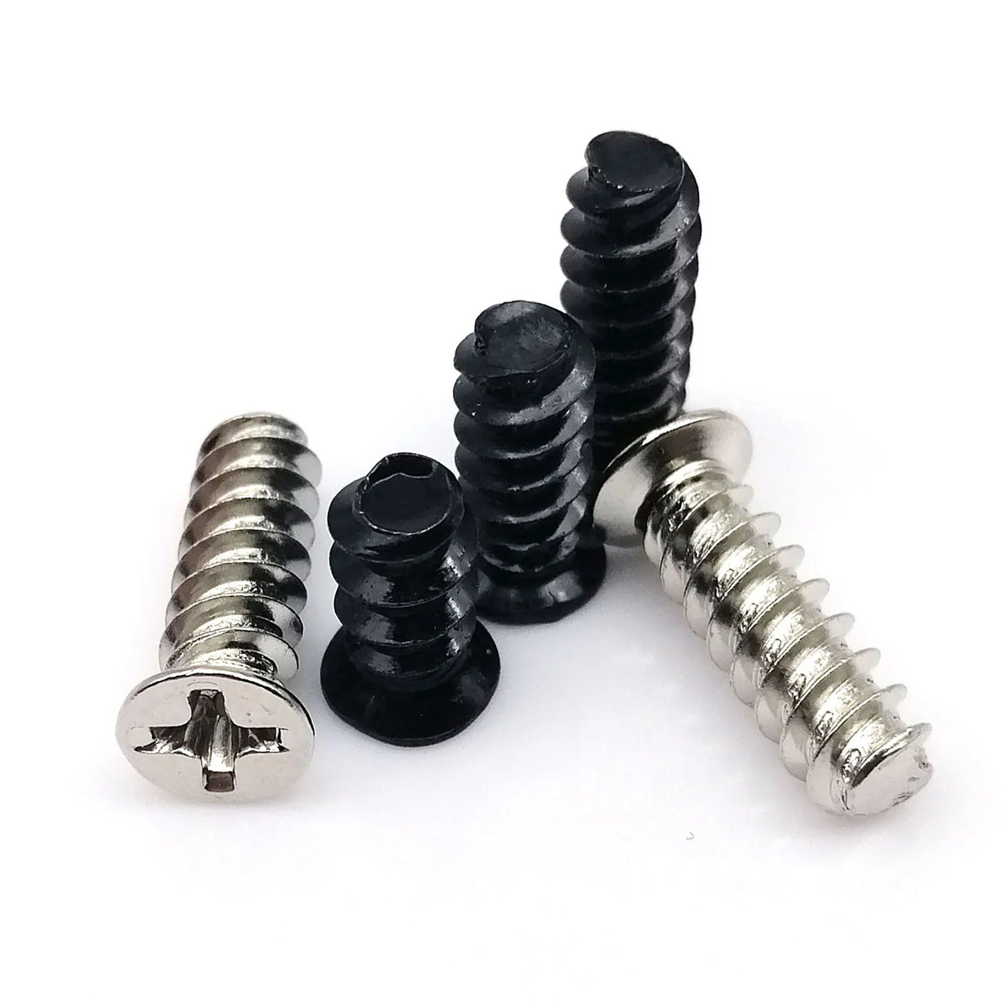 KB4_KB5_black_and_silver_flat_countersunk_Phillips_head_screw_for_PC_case_cooler_fan_mounting