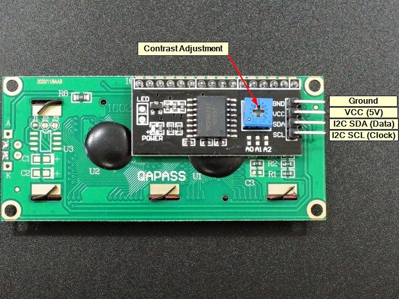 LCD1602 16×2 I2C Blue LCD Display