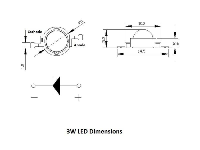 LED 3W White 4000-4500K (10-Pack)