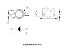 LED 3W Cool White 10000-12000K (10-Pack)