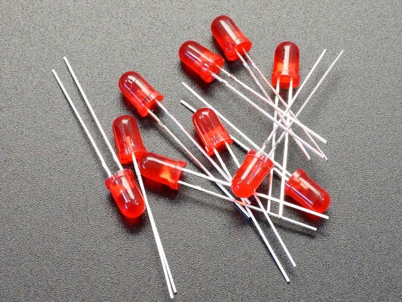 LED Red 5mm Diffused General Purpose (10-Pack)