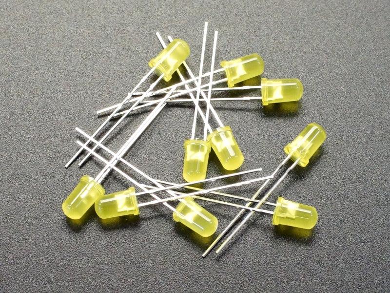 LED Yellow 5mm Diffused General Purpose (10-Pack)