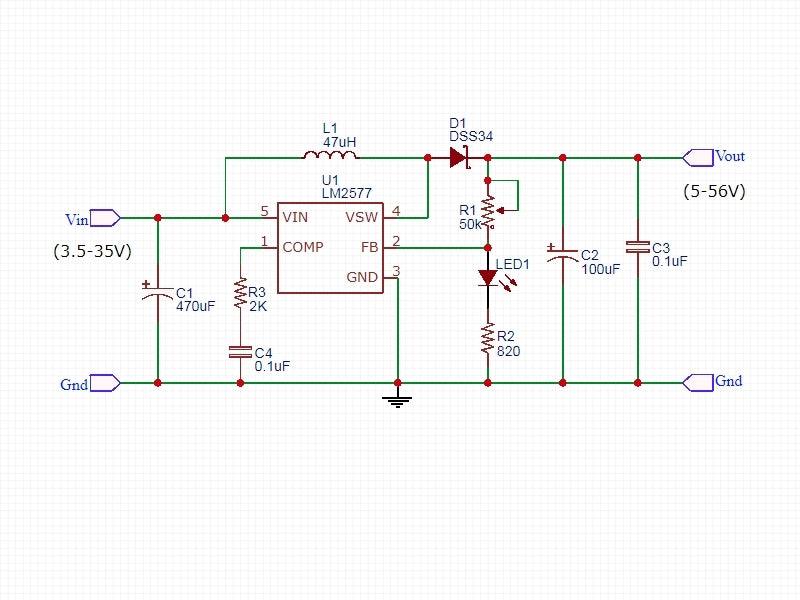 LM2577 Adjustable DC-DC Boost Module