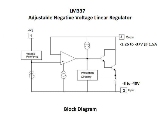 LM337 Adjustable Negative Voltage Regulator 1.25-37V/1.5A