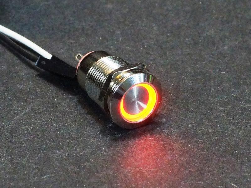 Latching 12mm Switch with Red Light Ring