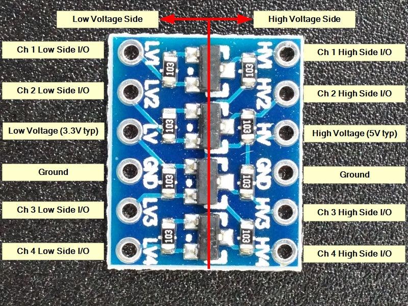 Logic Level Converter 4-Ch Bi-Directional Module