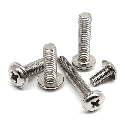 M1.4_M6_Stainless_Steel_Phillips_Pan_Head_Screw_with_Washer_DIN967_Front_View
