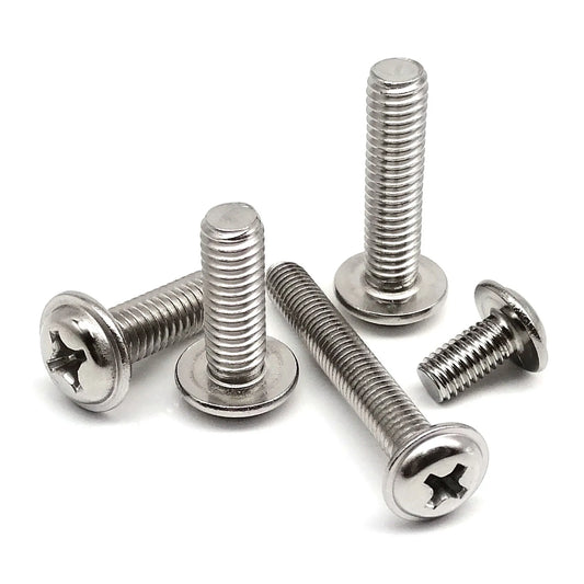 M1.4_M6_Stainless_Steel_Phillips_Pan_Head_Screw_with_Washer_DIN967_Front_View