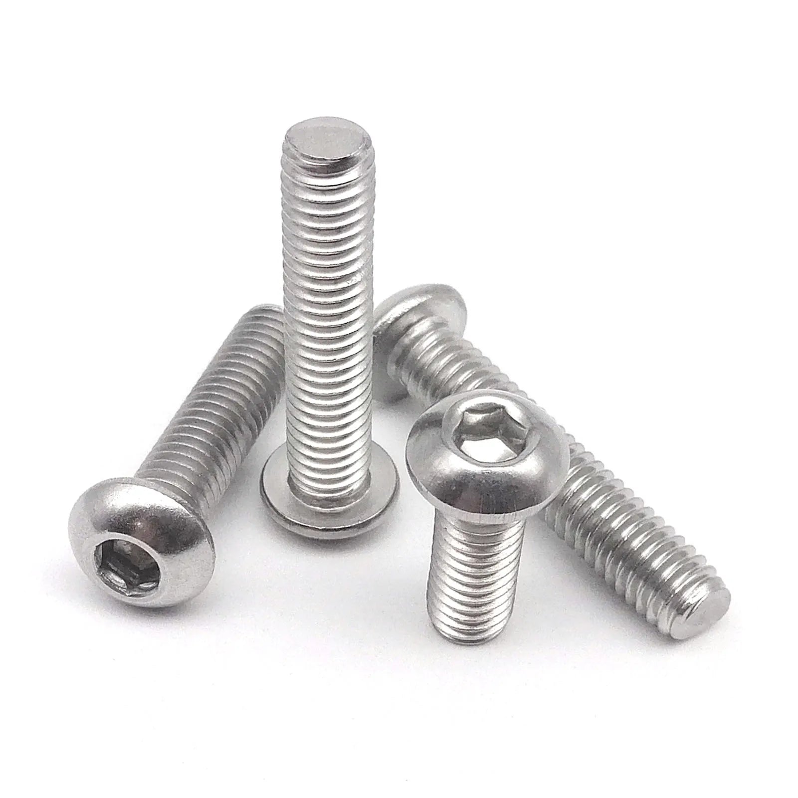 M1.6_M8_304_Stainless_Steel_ISO7380_Hex_Socket_Button_Head_Screws_Front_View