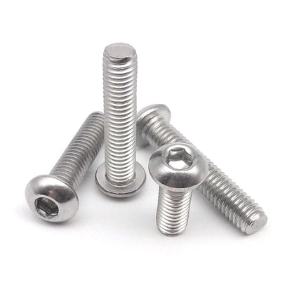 M1.6_M8_304_Stainless_Steel_ISO7380_Hex_Socket_Button_Head_Screws_Front_View