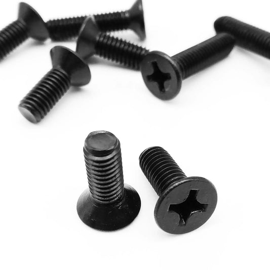 M1.6_M8_Black_304_Stainless_Steel_Phillips_Flat_Countersunk_Head_Screws_Front_View