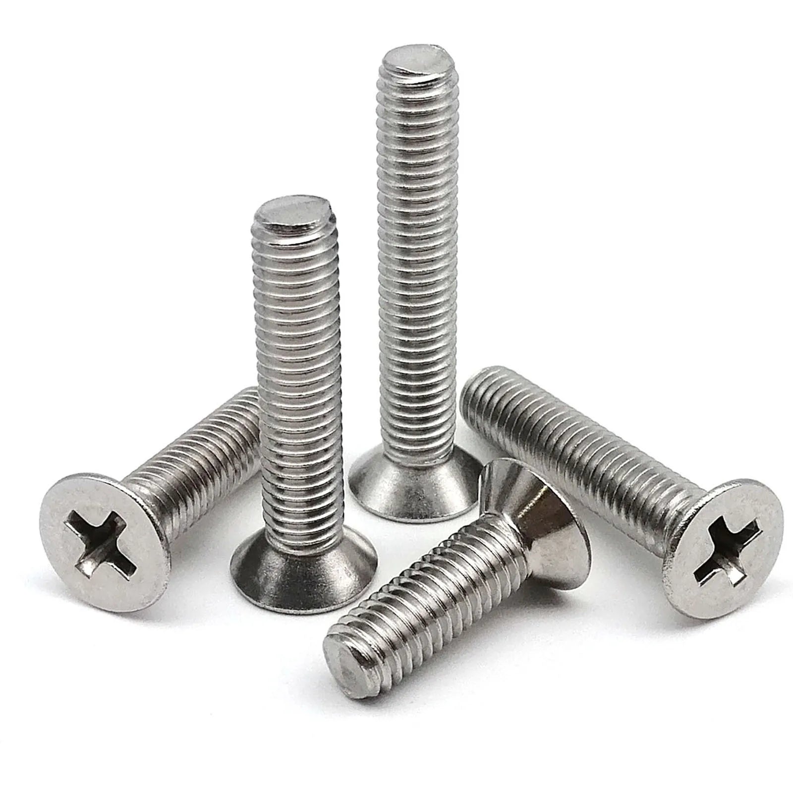 M1_M8_304_Stainless_Steel_Phillips_Flat_Countersunk_Head_Screws_GB819_Front_View