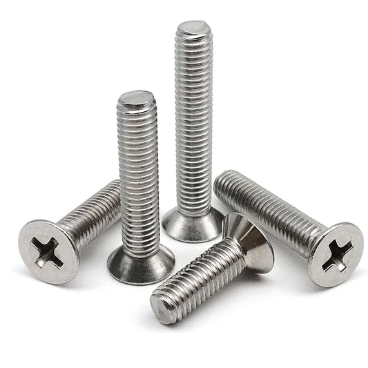 M1_M8_304_Stainless_Steel_Phillips_Flat_Countersunk_Head_Screws_GB819_Front_View