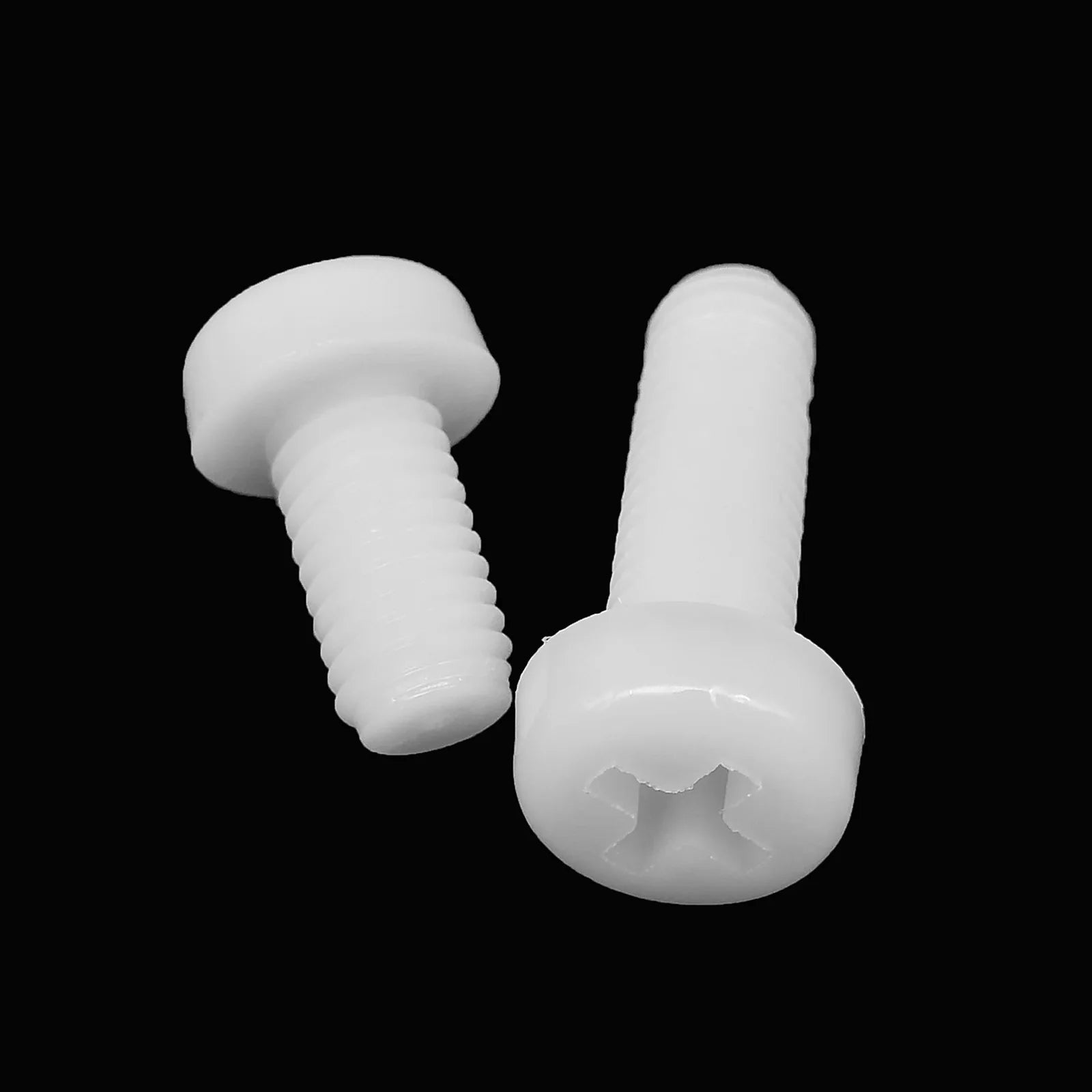 M2-M4_white_nylon_cross_Phillips_pan_round_head_screw_bolt_insulated