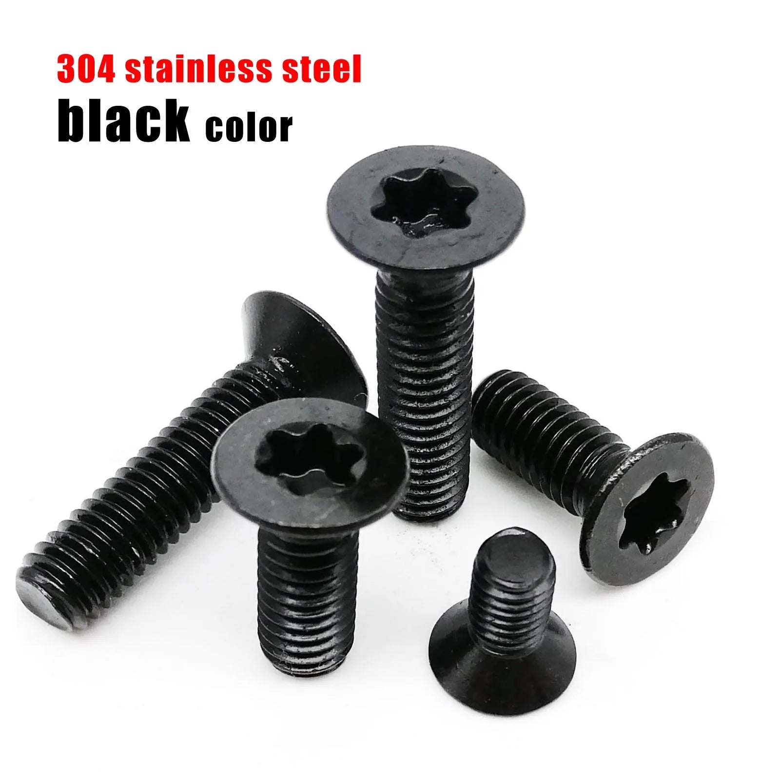 M2-M8_GB2673_black_304_stainless_steel_six-lobe_Torx_flat_countersunk_head_bolt_screw