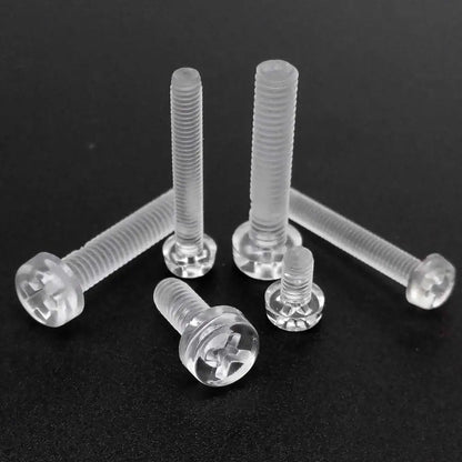 M3-M4_clear_acrylic_transparent_plastic_Phillips_round_head_screw_bolt_metric_thread