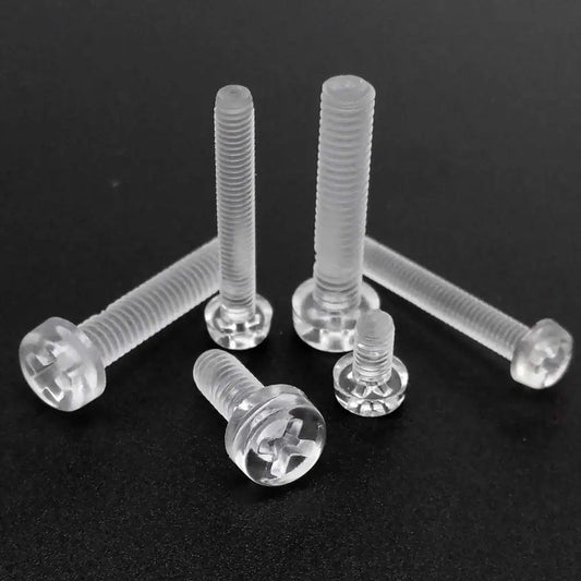 M3-M4_clear_acrylic_transparent_plastic_Phillips_round_head_screw_bolt_metric_thread