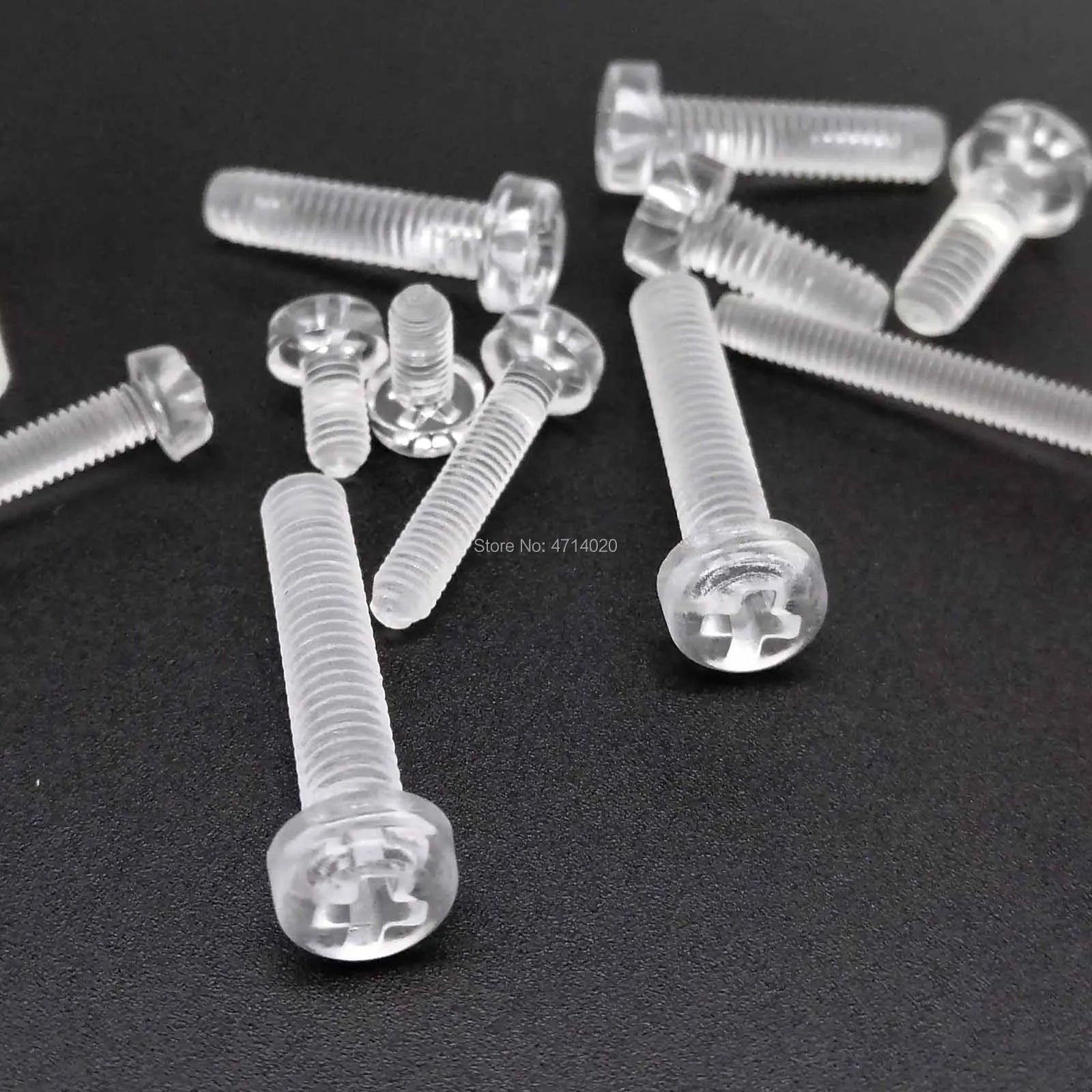 M3-M4_clear_plexiglass_cross_Phillips_round_head_screw_bolt_length_4-25mm