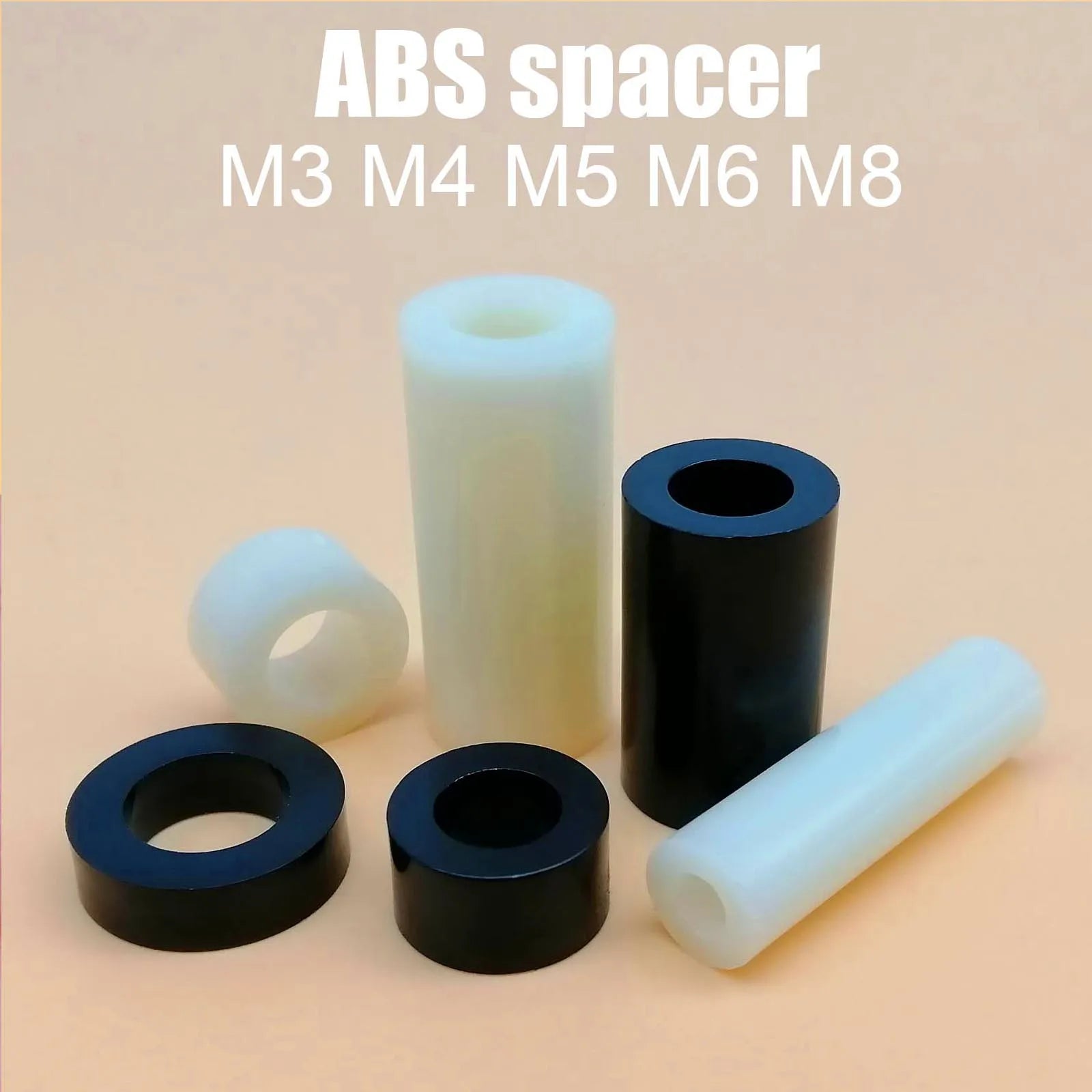 M3-M8_ABS_nylon_non-threaded_hollow_round_standoff_spacer_for_PCB_and_TV_mounting