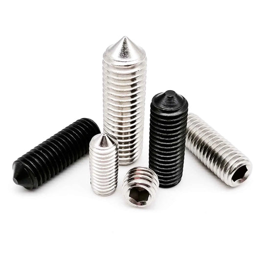M3-M8_DIN914_hex_socket_tapered_end_grub_bolt_cone_point_set_screw_304_stainless_steel_black_grade_12.9