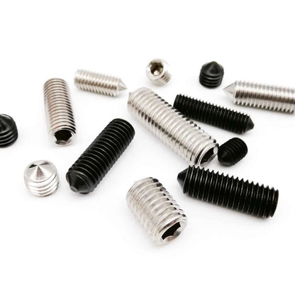 M3-M8_hex_socket_tapered_end_grub_bolt_with_cone_point_304_stainless_steel_black_steel