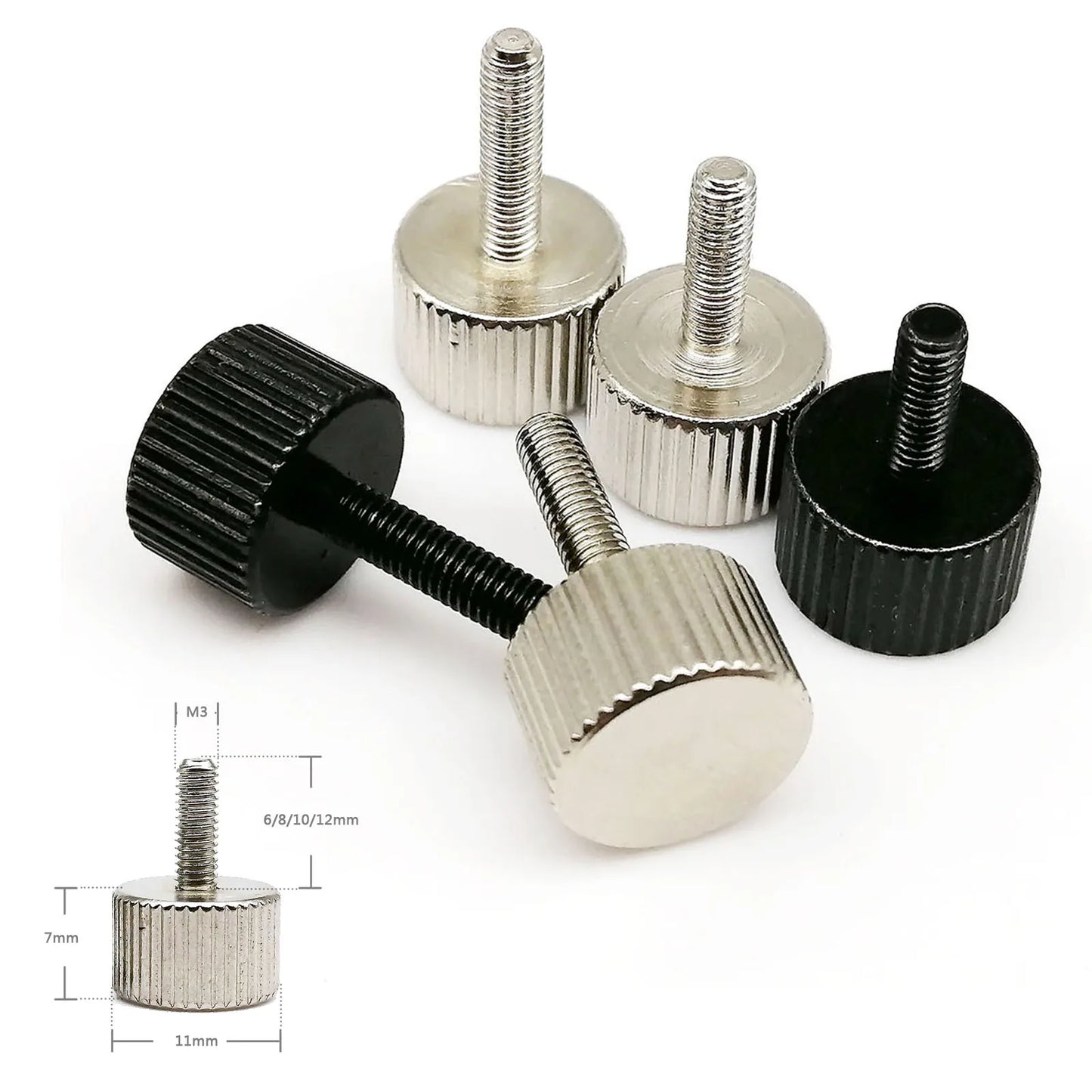 M3_carbon_steel_round_head_PC_computer_case_cover_thumb_screw_hand_tighten_bolt