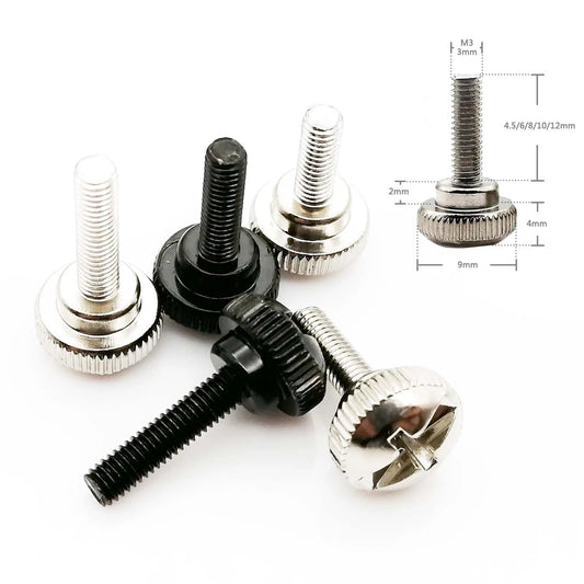 M3_carbon_steel_slotted_Phillips_head_PC_computer_case_thumb_screw_hand_tighten_bolt
