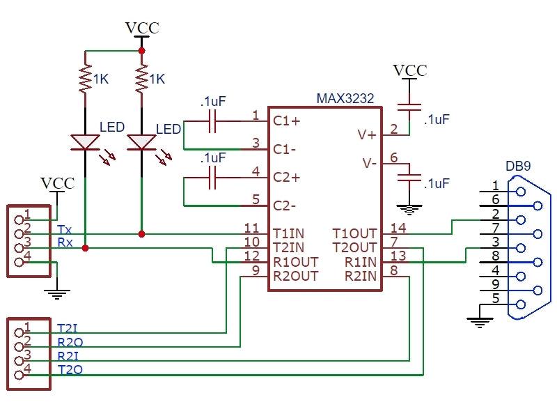 MAX3232 TTL to RS-232 Interface Module