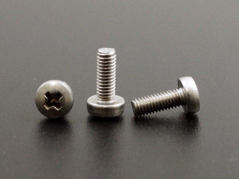 M3x8mm Phillips Pan Head Machine Screw SS (50-Pack)