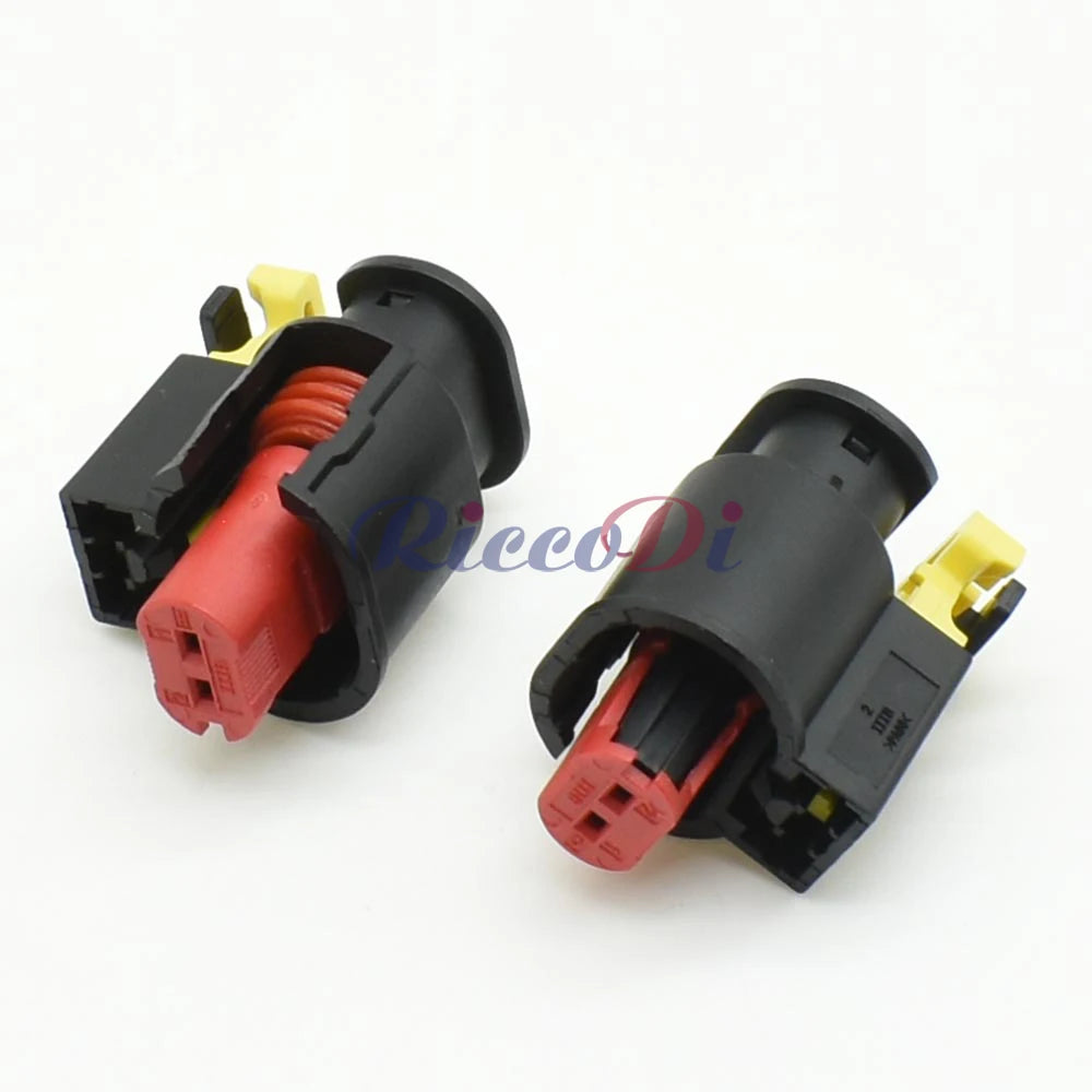 durable 2 pin male female connector plug for sealed automotive wiring harness
