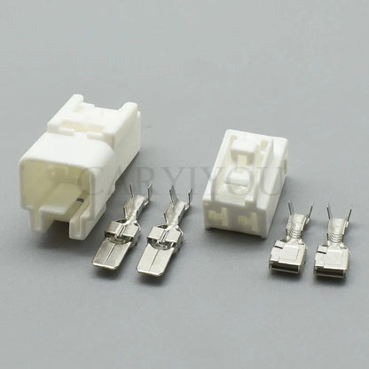 male and female automotive wire plug for reliable 2 pin connector installation