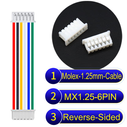 Molex 1.25mm Picoblade 6Pin Reverse-Side-Head 28AWG UL1571 Cable for compact and reliable connections.
