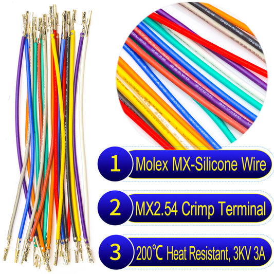 Molex 2.5mm Dupont locking TJC8 both sided pre-crimped terminal silicone cable