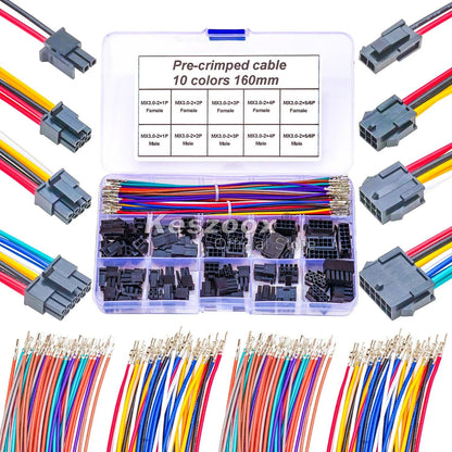 Detail view of Molex connector housing and crimped terminals