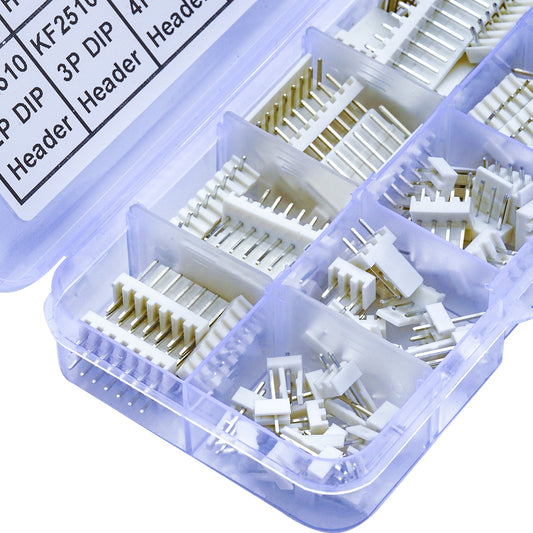 Complete Molex KK2510 connector kit featuring 2.5mm DIP header connectors for PCB assembly