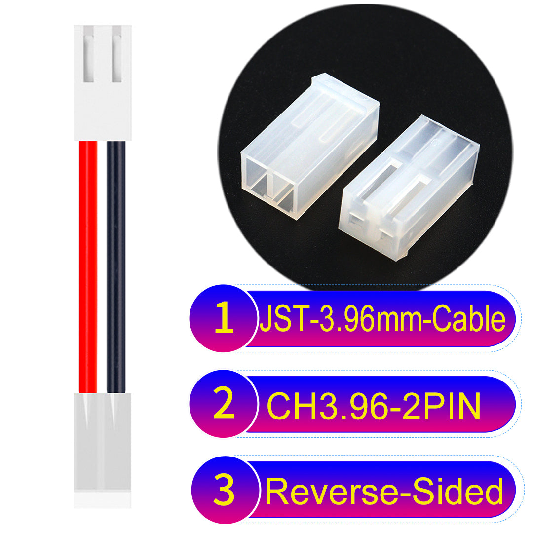 Molex KK3.96mm 2Pin  Reverse-Side-Head UL1007 PVC Cable offers durability and versatility for electrical connections.