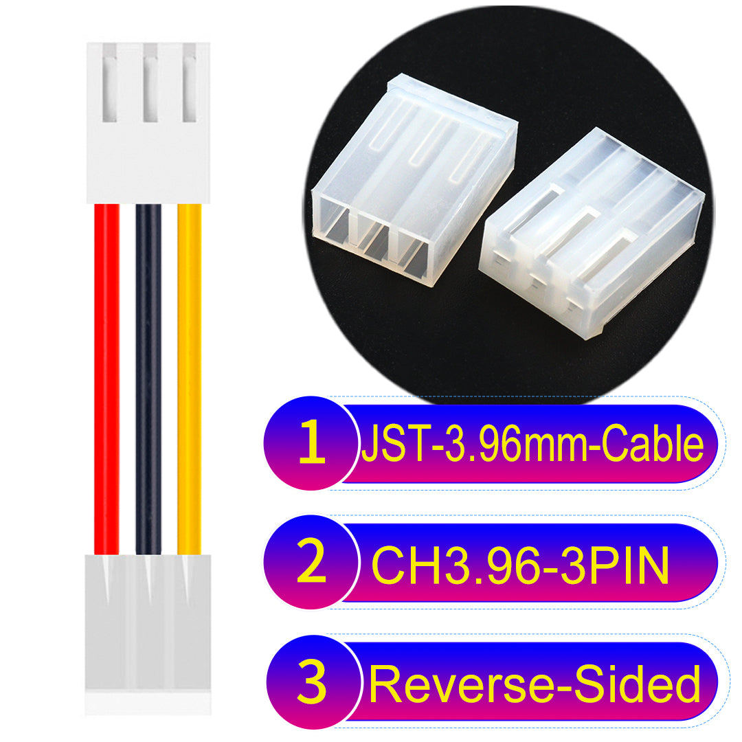 Molex KK3.96mm 3Pin  Reverse-Side-Head UL1007 PVC Cable offers durability and versatility for electrical connections.