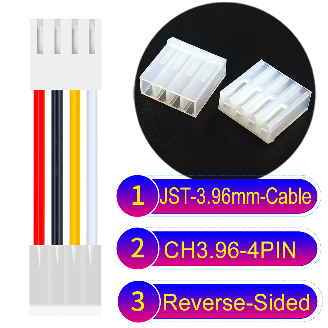Molex KK3.96mm 4Pin  Reverse-Side-Head UL1007 PVC Cable offers durability and versatility for electrical connections.
