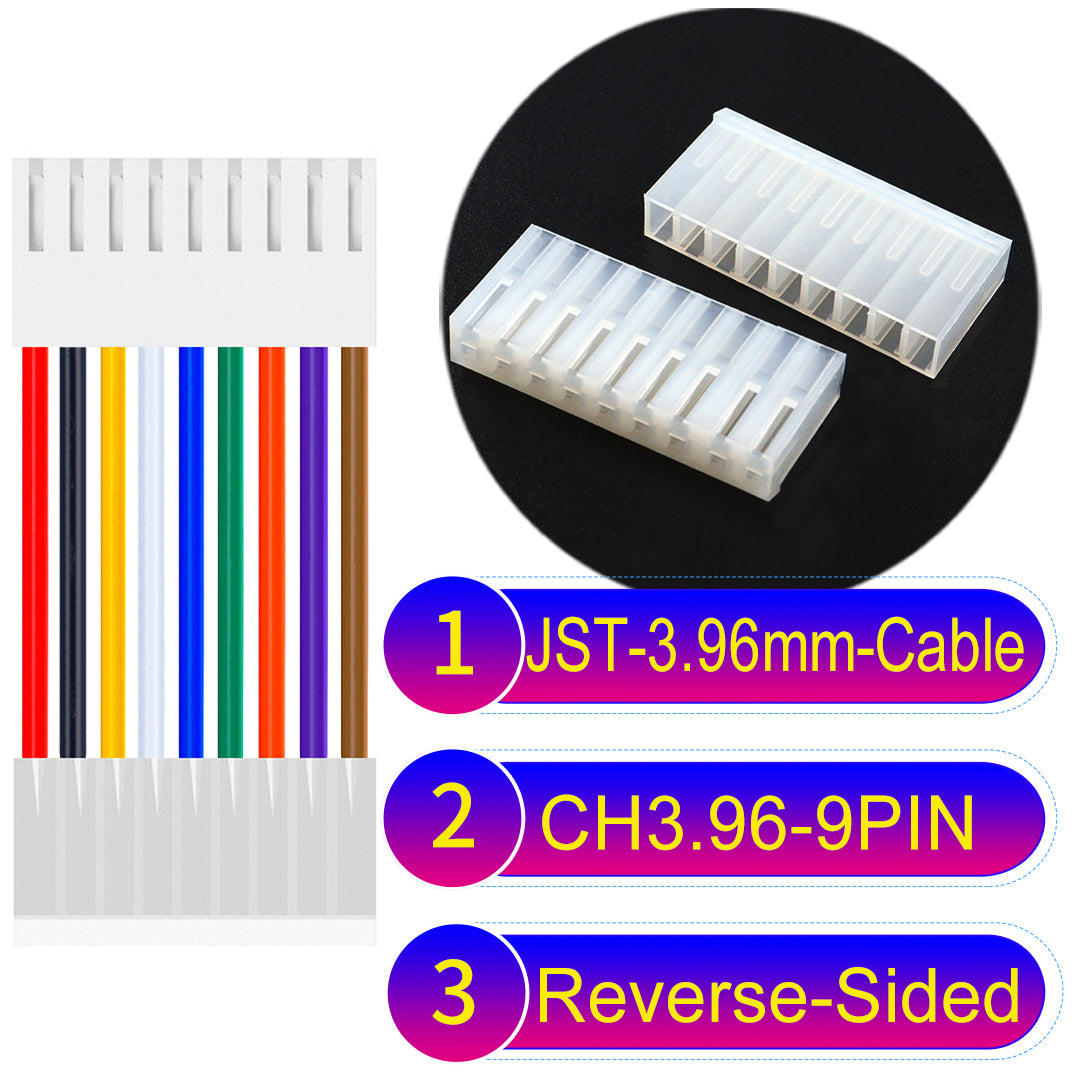 Molex KK3.96mm 9Pin  Reverse-Side-Head UL1007 PVC Cable offers durability and versatility for electrical connections.