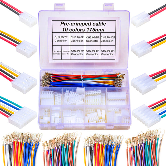 Complete Molex KK 156 3.96mm cable connector kit with 20AWG PVC wires overview