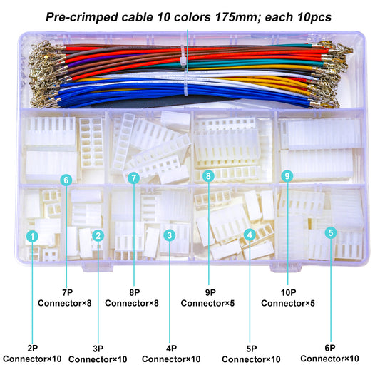 Close-up of Molex KK 156 3.96mm male connector attached to 20AWG PVC cable