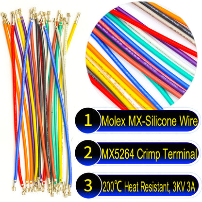 Molex KK 254 2.5mm 5264 pre-crimped terminal silicone single-head cable