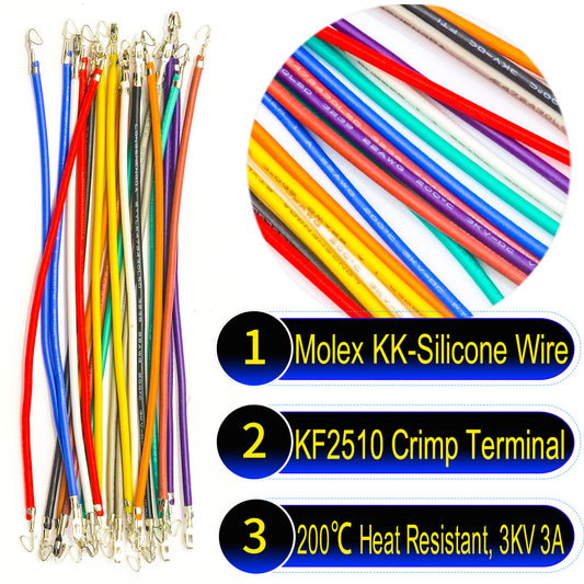 Molex KK 254 2.5mm KF2510 Pre-Crimped Terminal Silicone single-head Cable (Without Connector), 22AWG UL3239 Soft Wire 200¡æ Heat Resistant 3KV 3A