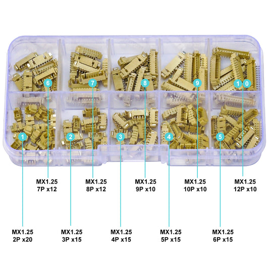 Assorted Molex MX1.25mm surface mount header connectors suitable for compact PCB layouts