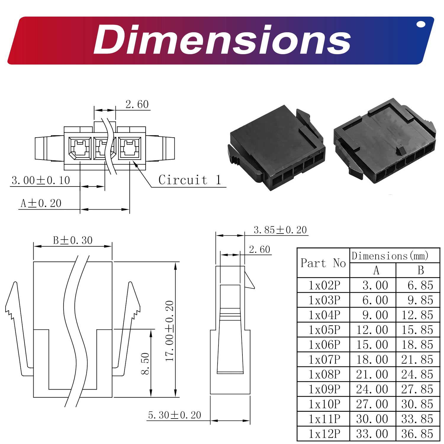 Detailed view of Molex MX3.0mm connector pins and crimp terminals