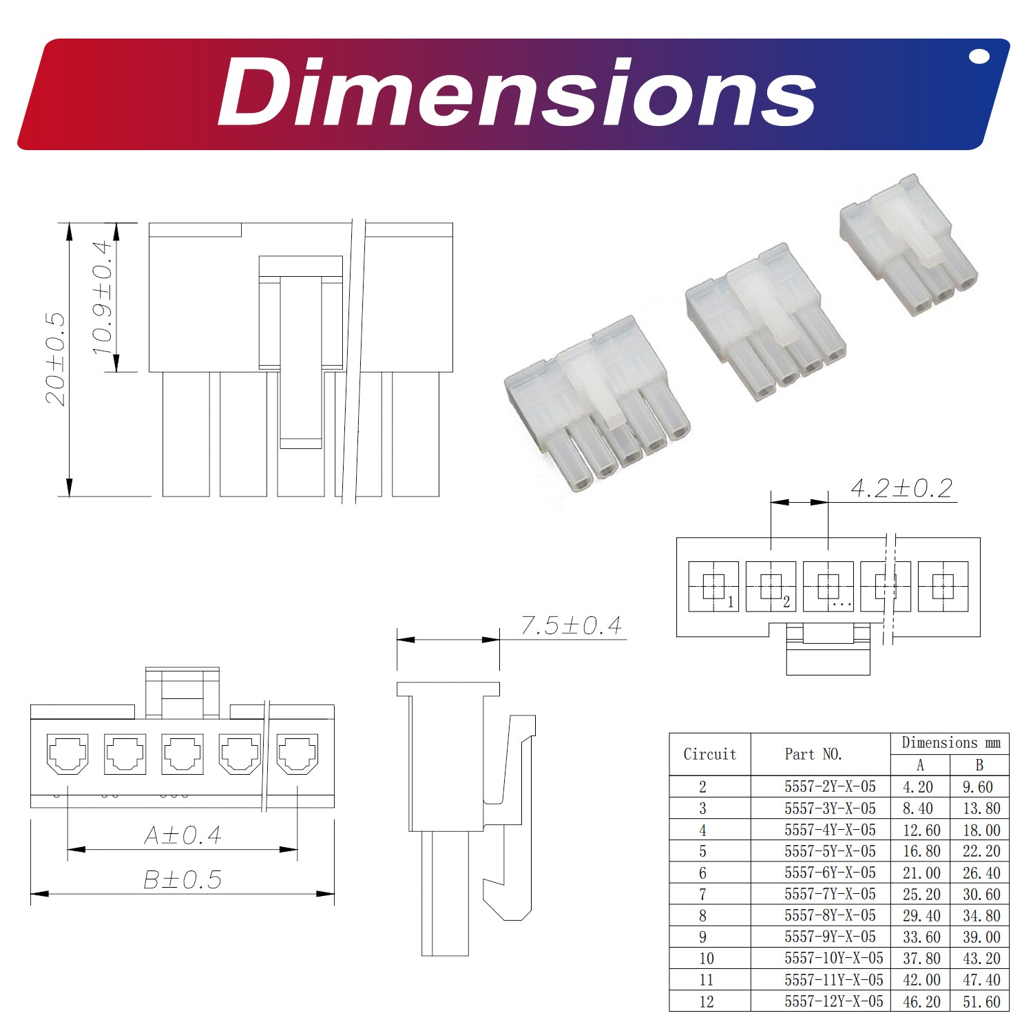 Molex MX4.2 connector kit with 20AWG pre-crimped wires used in electronic DIY and wiring projects