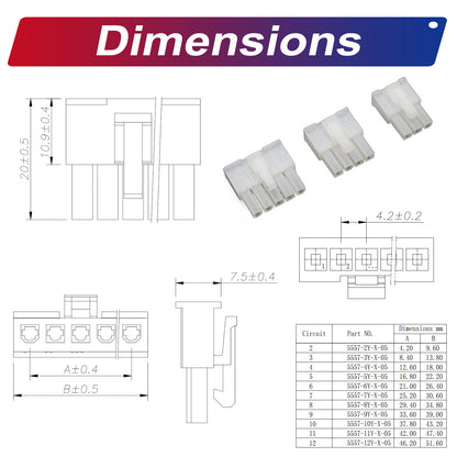 Molex MX4.2 connector kit with 20AWG pre-crimped wires used in electronic DIY and wiring projects