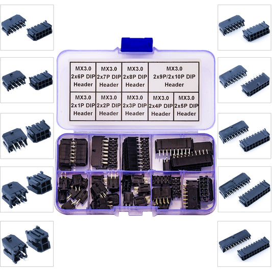 Assorted Molex Micro-Fit MX3.0mm connectors designed for compact PCB and electronic assemblies